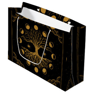Majestic Golden Tree of Life Große Geschenktüte