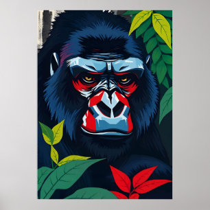Majestic Gorilla Portrait - Jungle Alpha Art Poster