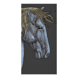 Majestic Graues Pferd mit blühender Mane Poster