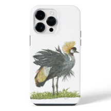 Majestic Gray Crowned Crane Water Colors