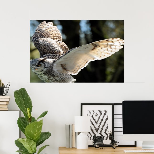 Majestic Great Horn Owl Poster (Heimbüro)