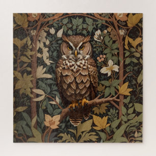 Majestic Great Horned Owl Forest Puzzle