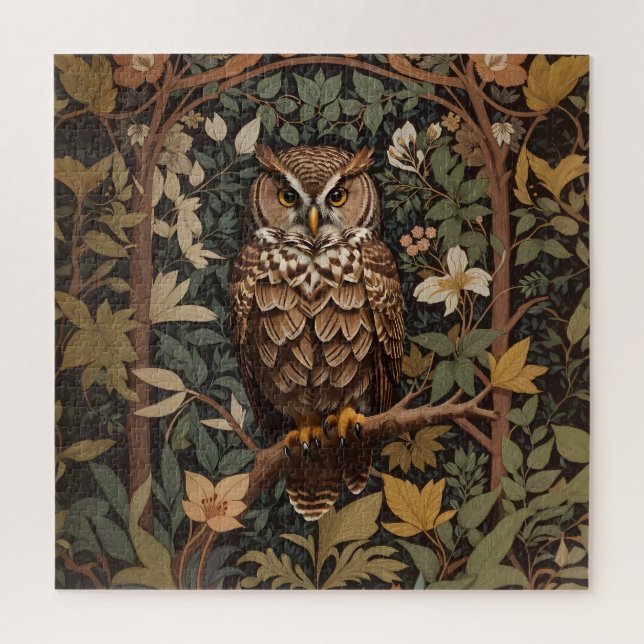 Majestic Great Horned Owl Forest Puzzle (Vertikal)