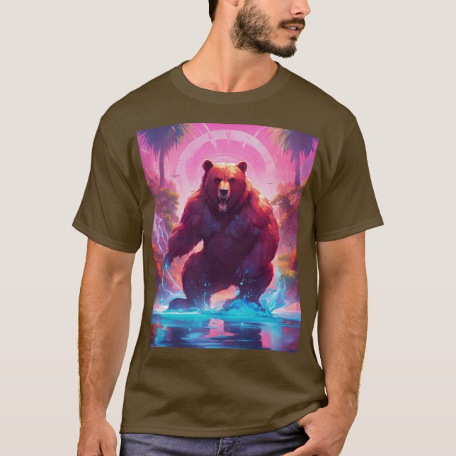 Majestic Grizzly Bear im T - Shirt Forest" (Vorderseite)