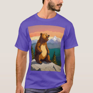 Majestic Grizzly Bear im T - Shirt Forest"