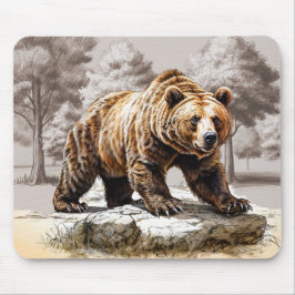 "Majestic Grizzly: Wächter des Waldes" Mousepad
