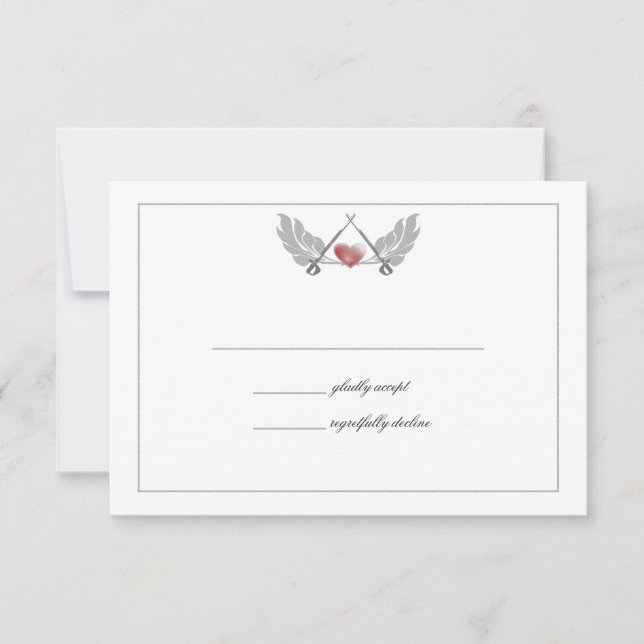 Majestic Guarded Heart Response Card RSVP Karte (Vorderseite)