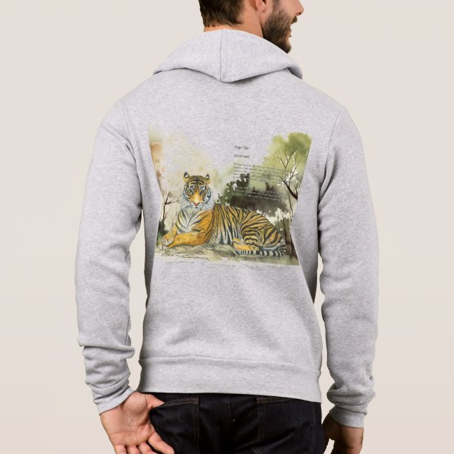 Majestic handbemalt Bengalischer Tiger Hoodie (Rückseite)