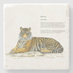 Majestic handbemalt Bengalischer Tiger Steinuntersetzer