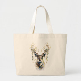 Majestic Holiday Cheer Rentier Tote Bag Jumbo Stoffbeutel