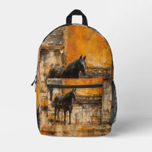 Majestic Horn im Abstrakten Sonnenuntergang Bedruckter Rucksack