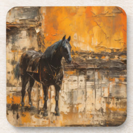 Majestic Horn im Abstrakten Sonnenuntergang Getränkeuntersetzer