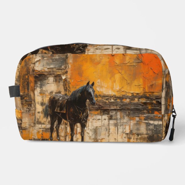 Majestic Horn im Abstrakten Sonnenuntergang Waschbeutel (Vorderseite)
