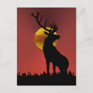 Majestic Horned Dee im Goldenen Sonnenlicht Postkarte