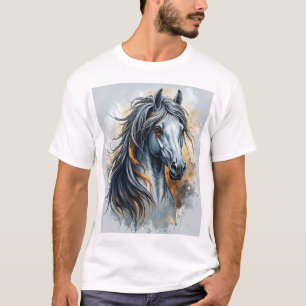 Majestic Horse Art detailliert Realistischer Mane T-Shirt