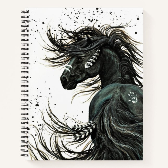 Majestic Horse by Bihrle 8.5 x 11" Spiral Notebook Notizbuch (Vorderseite)