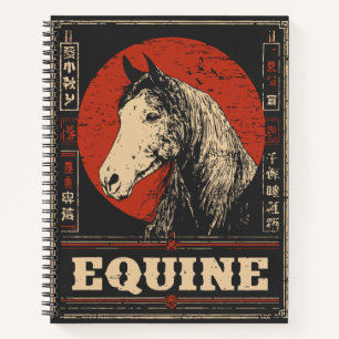 Majestic Horse Portrait Reitschiff Design Notizbuch
