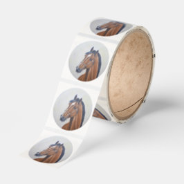 Majestic Horse Portrait T-Shirt Runder Aufkleber