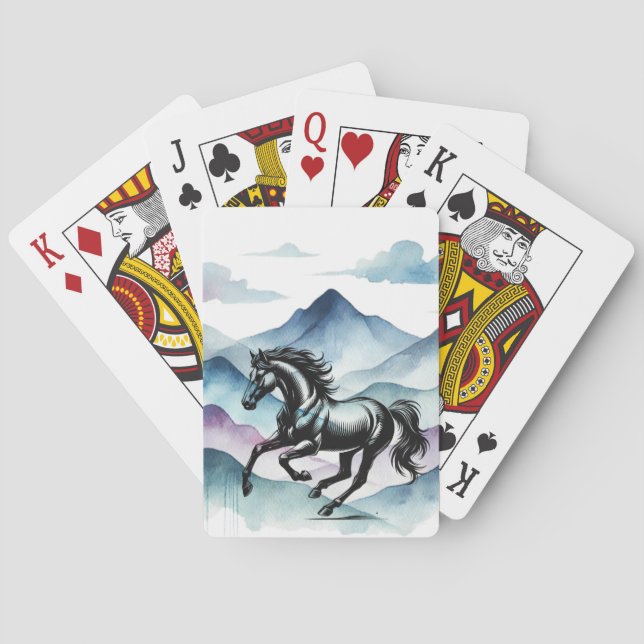 Majestic Horse & Watercolor Spielkarten (Rückseite)