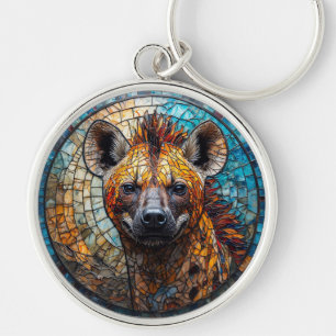 Majestic Hyena gestains Glas Mosaik Art Schlüsselanhänger