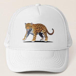 Majestic Jaguar Illustration mit lebendigem Fur Pa Truckerkappe