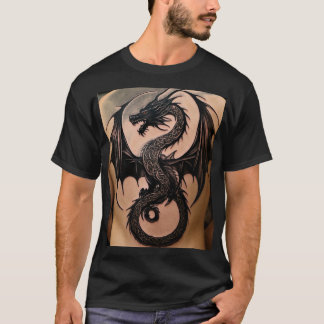 Majestic keltischer Drache: Schwarze Minimalistisc T-Shirt