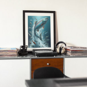 Majestic Lachs während Mondlicht Tanz 12x16 Poster