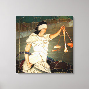 Majestic Lady Justice in verkettetem Glas Design Leinwanddruck