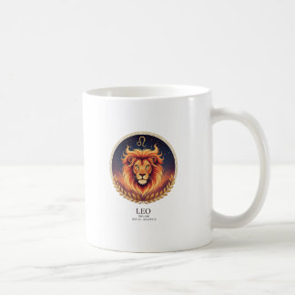 Majestic Leo Lion Zodiac Gold Illustration Coffee Kaffeetasse