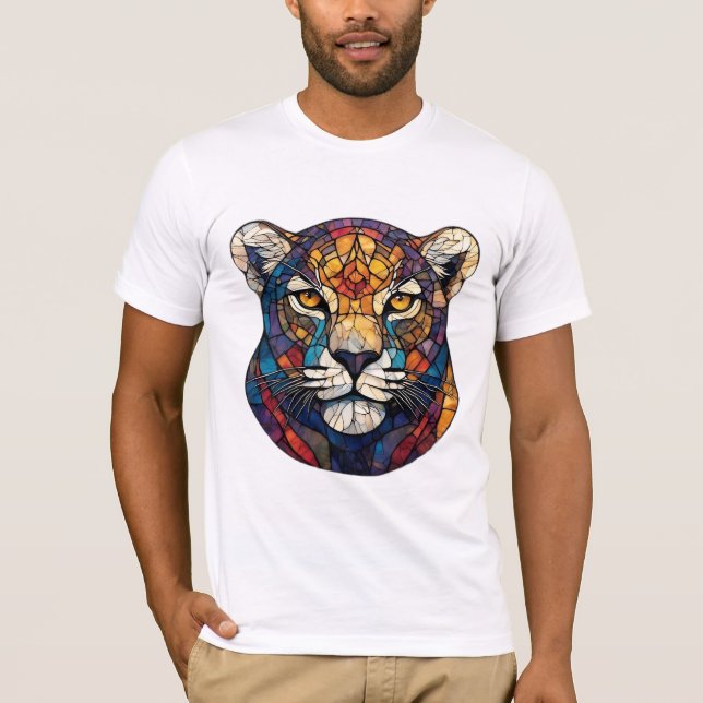 Majestic Leopards Gesicht T-Shirt (Vorderseite)