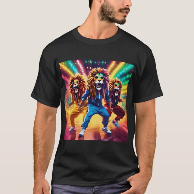 Majestic Lion animierte Men's T-Shirt" T-Shirt (Vorderseite)