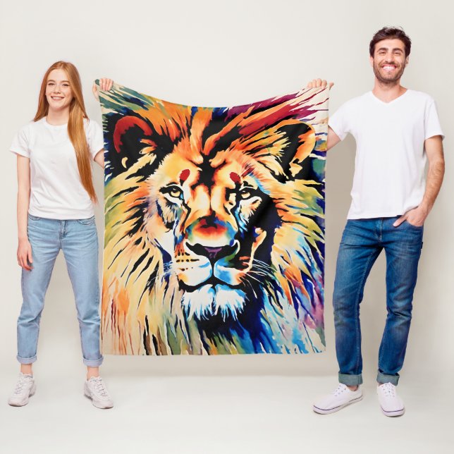 Majestic Lion Art, Leinwand oder Poster, Tierdekor Fleecedecke (Beispiel)