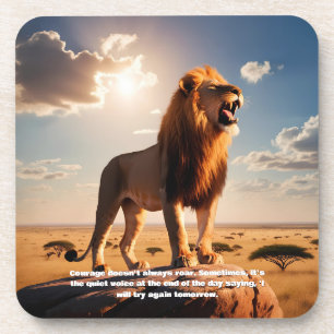 Majestic Lion Courage Inspiriere Motivierend Getränkeuntersetzer