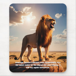 Majestic Lion Courage Inspiriere Motivierend Mousepad