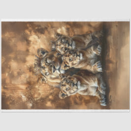 Majestic Lion & Cubs Dekoupage Tissue Paper Seidenpapier