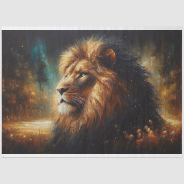 Majestic Lion Decoupage Tissue Paper Seidenpapier (Vorderseite)
