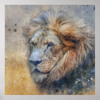 Majestic Lion Fotografy Modern Watercolor