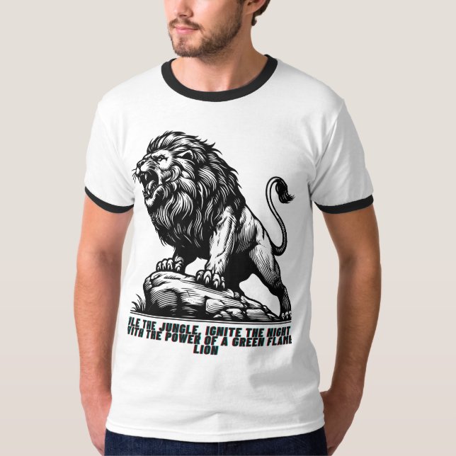 Majestic Lion Graphic Ringer-T - Shirt (Vorderseite)
