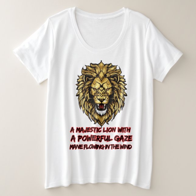Majestic Lion Große Größe T-Shirt (Design vorne)