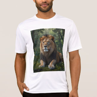 Majestic Lion im T - Shirt Wald