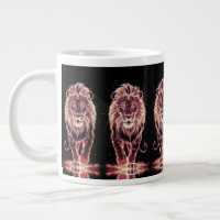 Majestic Lion in Glasing Wireframe Art