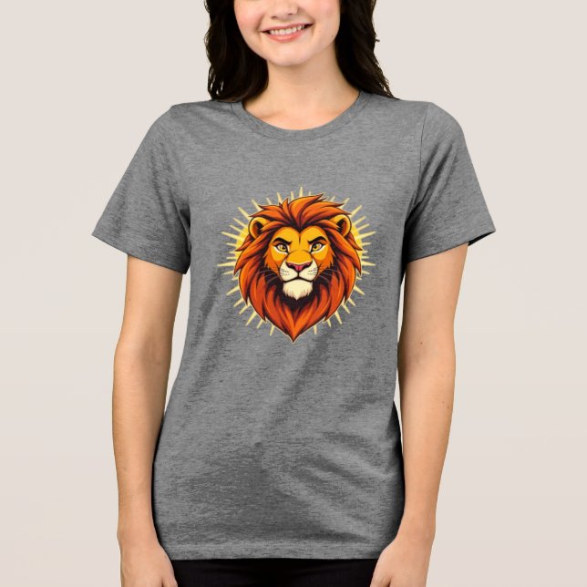 Majestic Lion – King of Power and Authority Tri-Blend Shirt (Vorderseite)