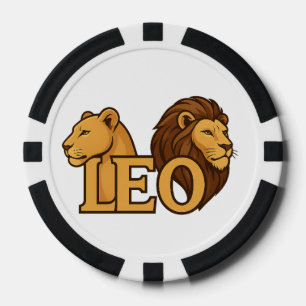 Majestic Lion & Lioness Fusion - Bold Wildlife Pokerchips