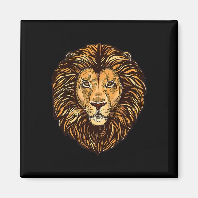 Majestic Lion Mane Detaillierte Kunst - Niedliche  Magnet (Vorne)