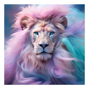 Majestic Lion mit seidenartiger Pastelfeder - Äthe Fotodruck