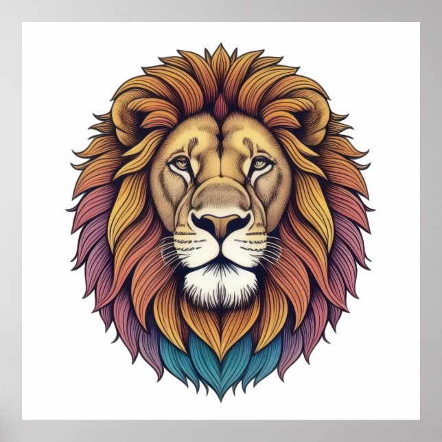 Majestic Lion of Color Poster (Vorne)