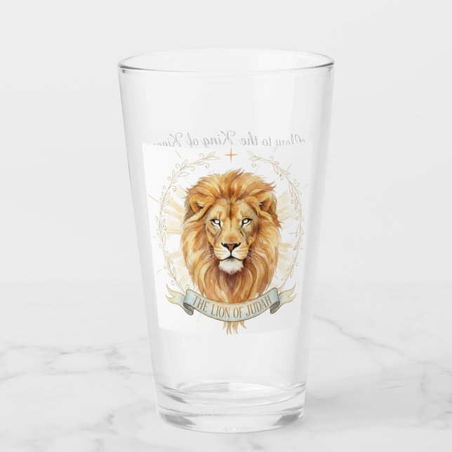 Majestic Lion of Judah Christian Glass Tumbler  (Vorderseite)