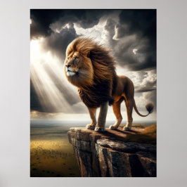 Majestic Lion on Cliff - Inspiration für Wildtiere Poster