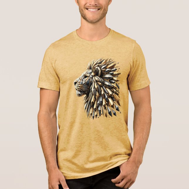 Majestic Lion - Originelles und zeitloses Design Tri-Blend Shirt (Vorderseite)