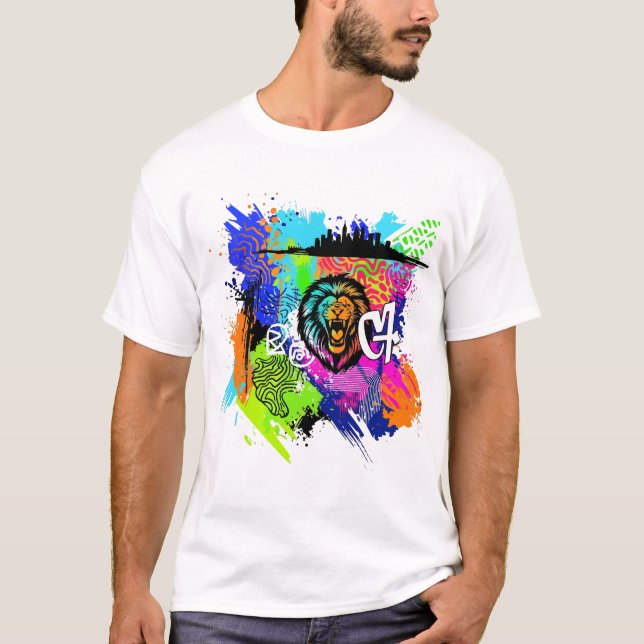 Majestic Lion Painting Art – Colorful Lion Illustr T-Shirt (Vorderseite)